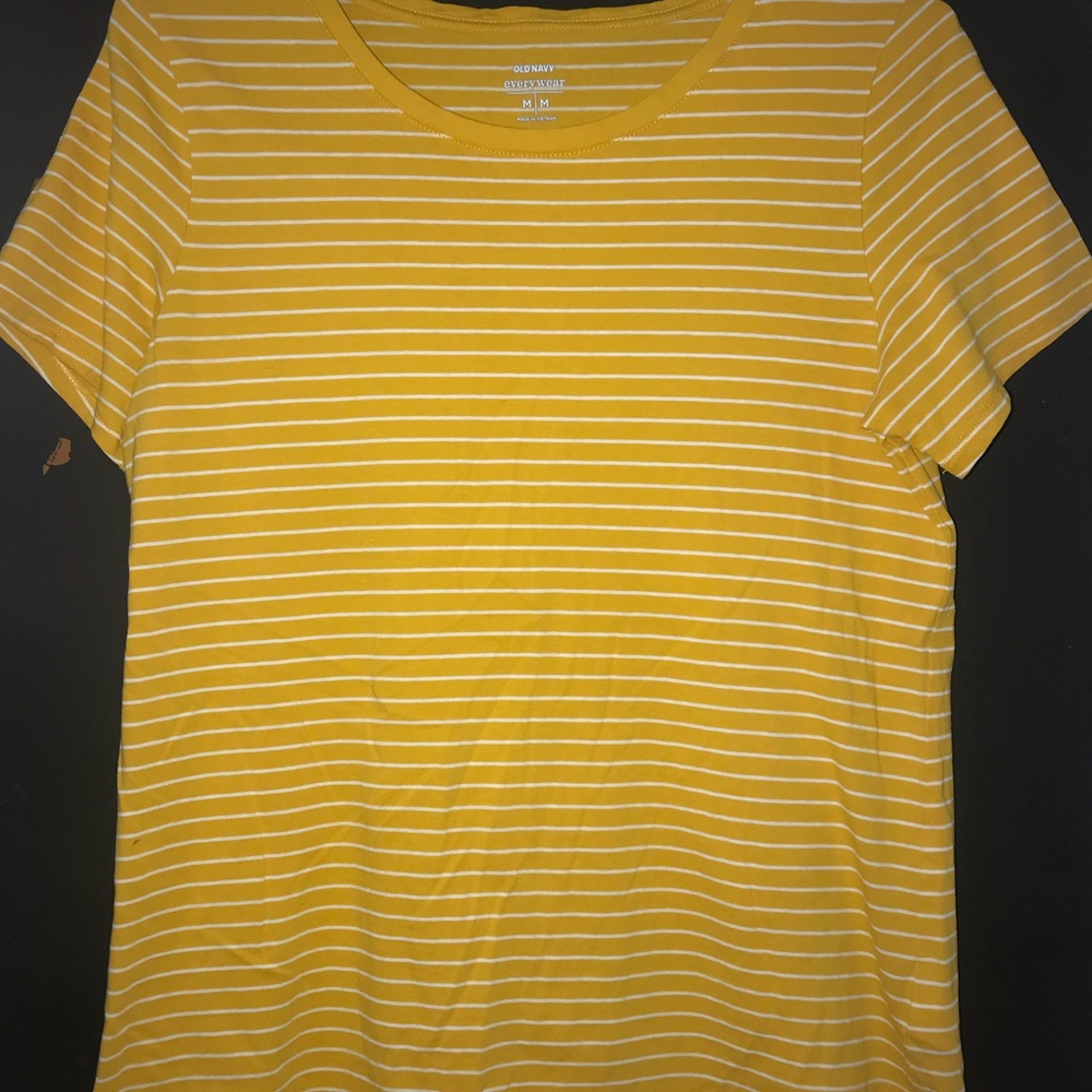 Yellow and White striped top